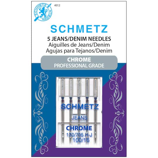 Euro-notions Schmetz Chrome Jean &#x26; Denim Machine Needles, 100/16, 5ct.
